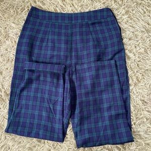 high waisted plaid pants